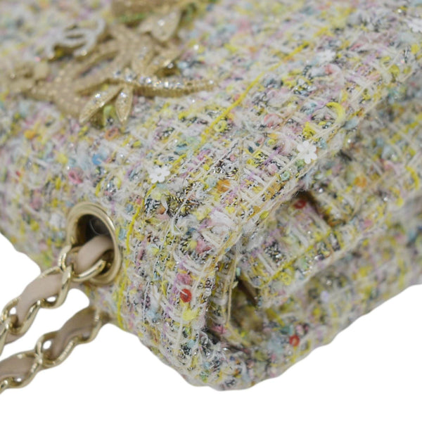 CHANEL Garden Party Flap Medium Tweed  Shoulder Bag Pastel