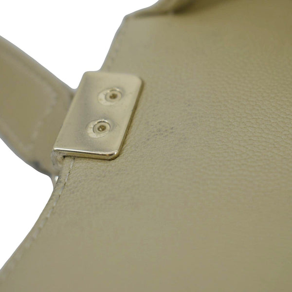 CHANEL Boy Medium Flap Quilted Leather Shoulder Bag Beige