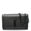 YVES SAINT LAURENT Kate Leather Chain Clutch Crossbody Bag Black