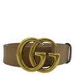GUCCI Double G Buckle Leather Belt Size 80.32 Tan 400593