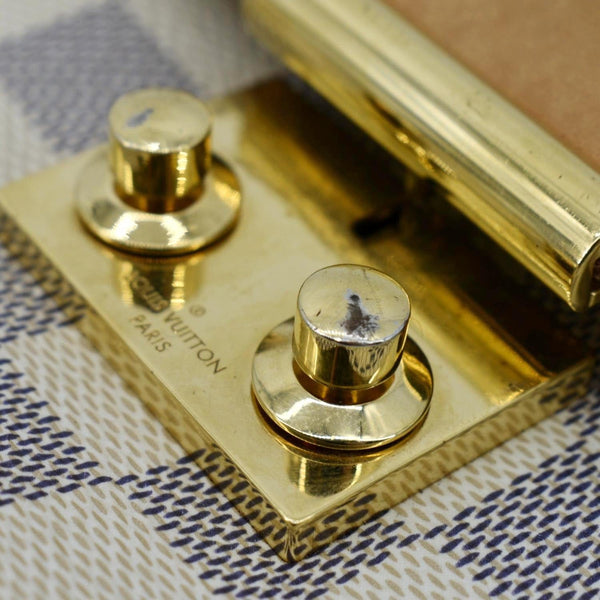 LOUIS VUITTON Croisette Damier Azur Satchel Crossbody Bag White