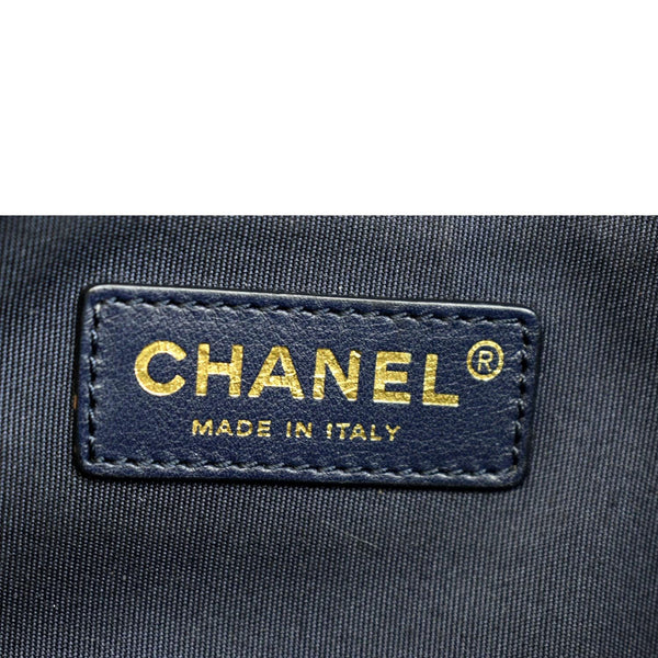 CHANEL Mini Rectangular Flap Chevron Leather Crossbody Bag Navy Blue