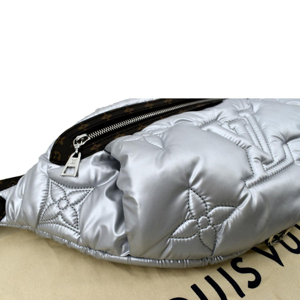 Louis Vuitton Nylon Monogram Canvas Maxi Bumbag in silver color - Bottom Left