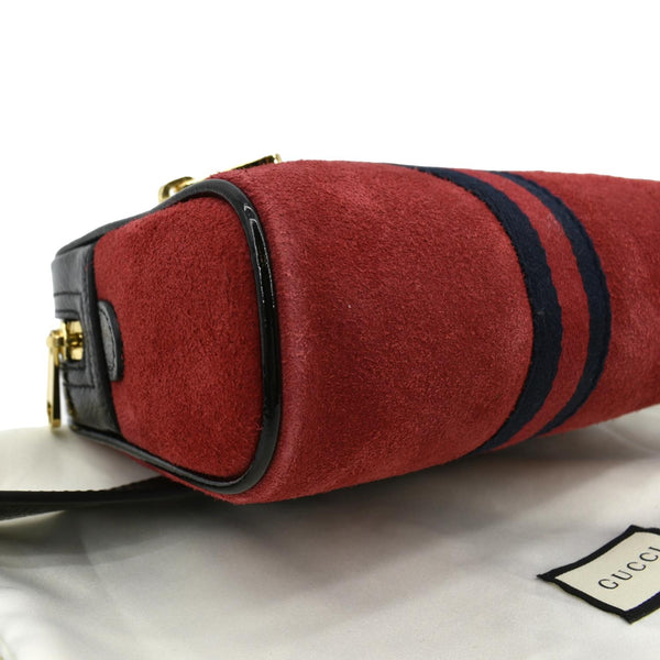 Gucci Ophidia Small Suede Belt Waist Bag in Red color - Bottom Left