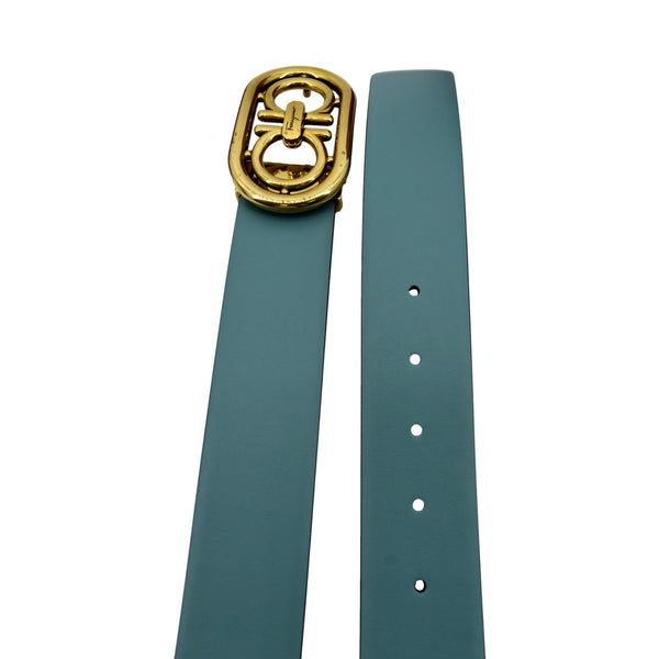 SALVATORE FERRAGAMO Buckle Reversible Belt Black/Mint Size 34