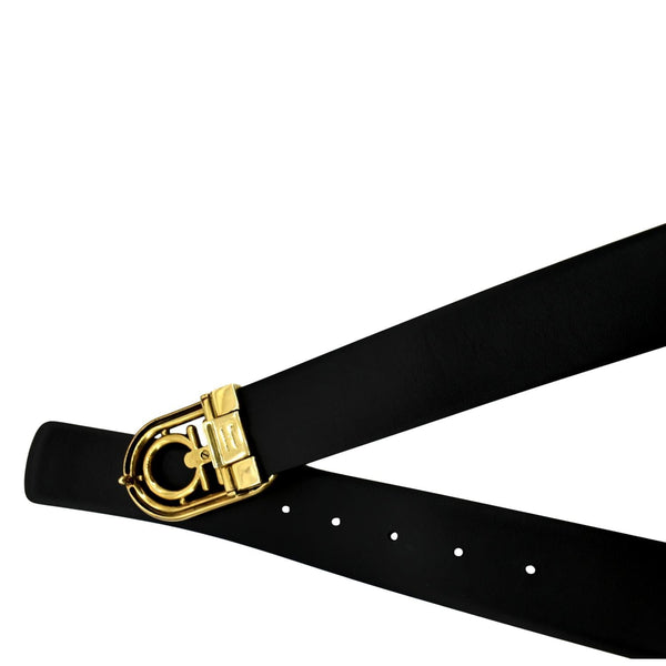 SALVATORE FERRAGAMO Buckle Reversible Belt Black/Mint Size 34