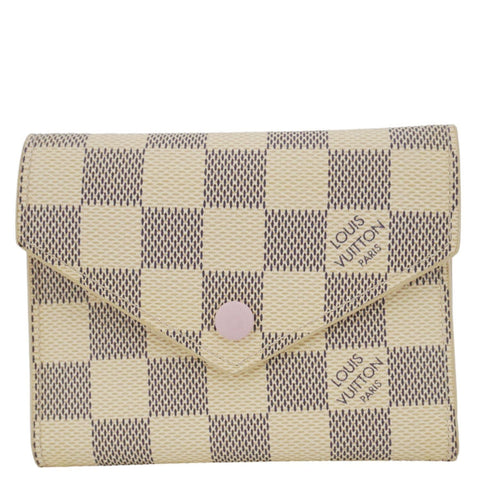 LOUIS VUITTON Victorine Damier Azur Wallet Rose Ballerine