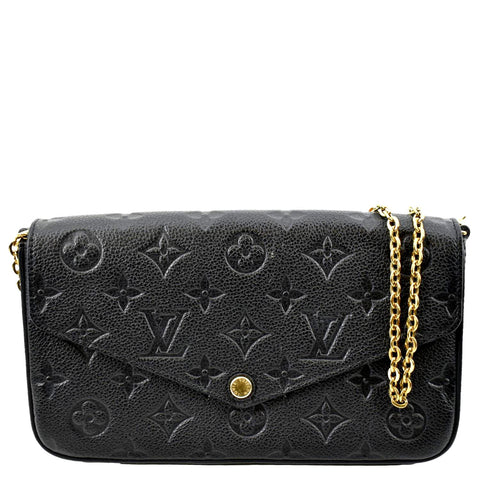 LOUIS VUITTON  Felicie Monogram Empreinte Pochette Crossbody Bag Black