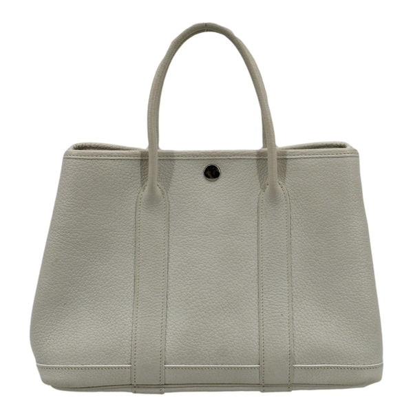 HERMES Garden Party Leather Tote Bag White
