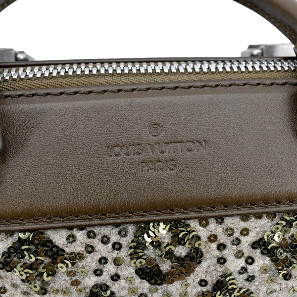 LOUIS VUITTON Speedy Sunshine Express 30 Monogram Sequin Satchel Bag Khaki