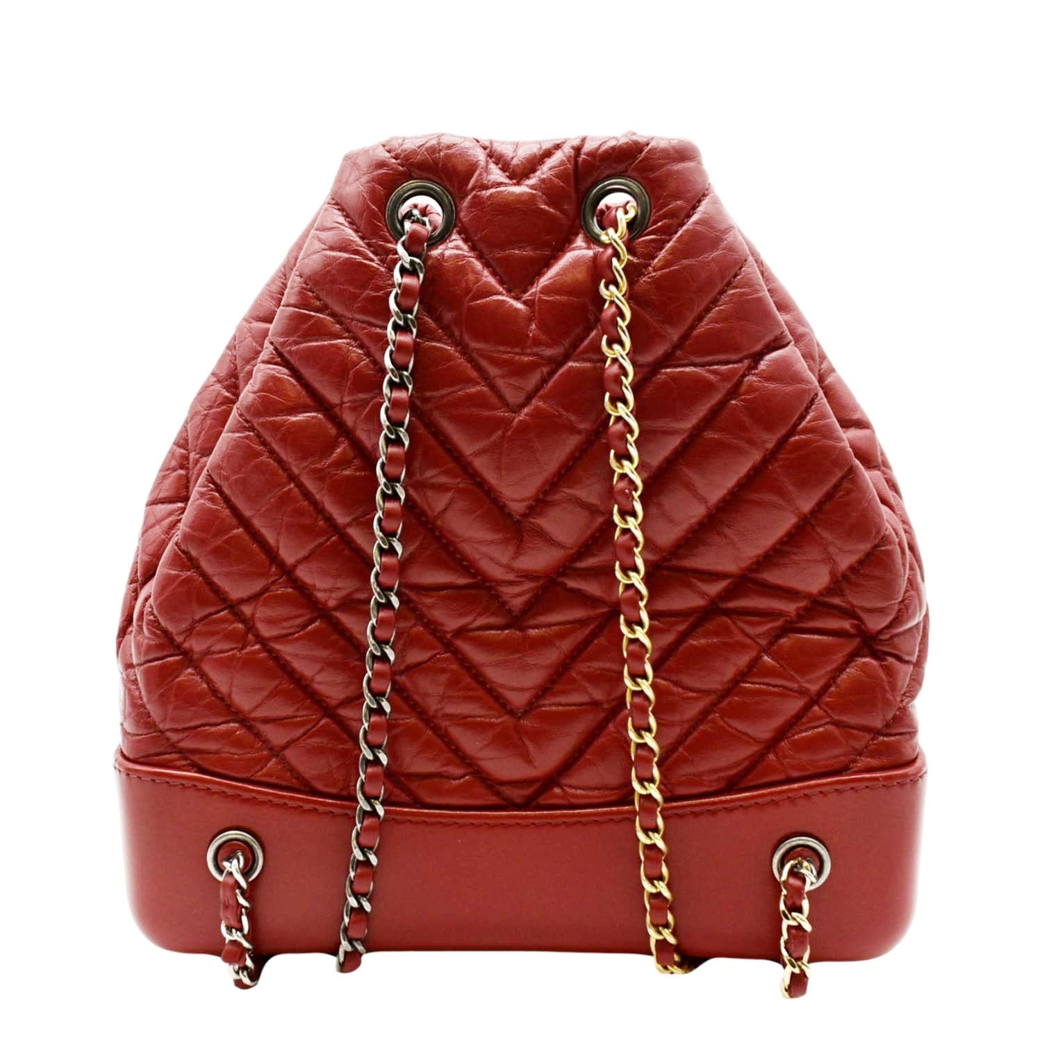 Gabrielle leather backpack Chanel Red in Leather - 35433398
