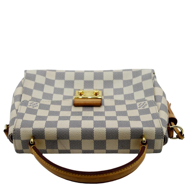 LOUIS VUITTON Croisette Damier Azur Satchel Crossbody Bag White