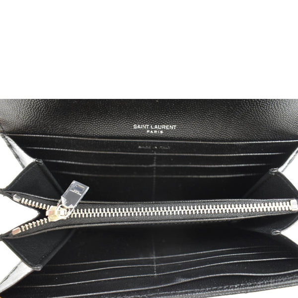 YVES SAINT LAURENT Monogram Grain De Poudre Leather Wallet Black