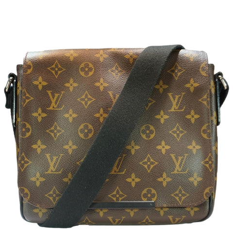 LOUIS VUITTON District PM Monogram Canvas Messenger Bag Brown