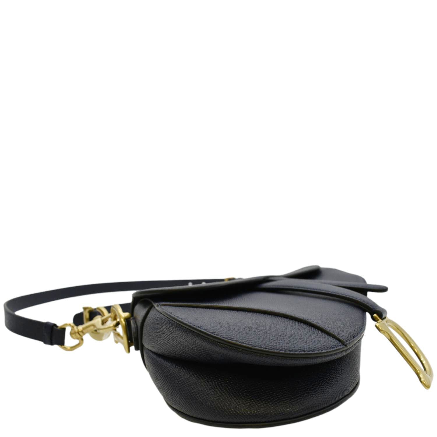 Dior Saddle Shoulder Bag in Black Grained Leather