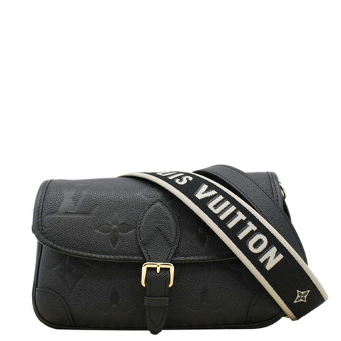 LOUIS VUITTON Diane Monogram Empreinte Leather Crossbody Bag Black