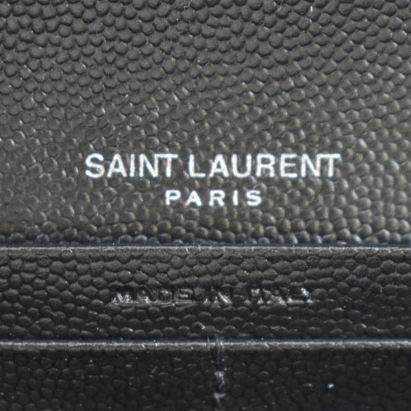 YVES SAINT LAURENT Monogram Grain De Poudre Leather Wallet Black