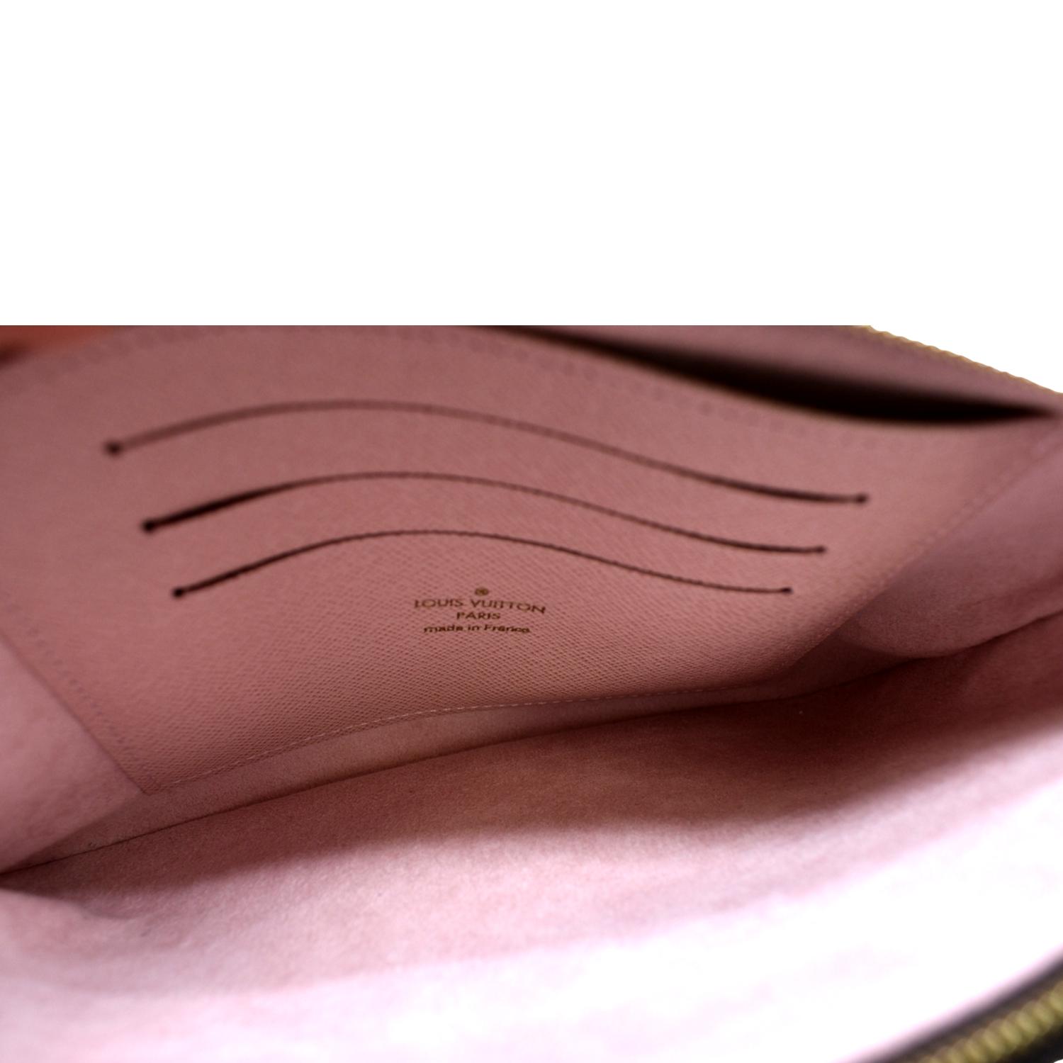 Louis Vuitton Brown Monogram Pink Double Pochette Crossbody Holiday Vivienne