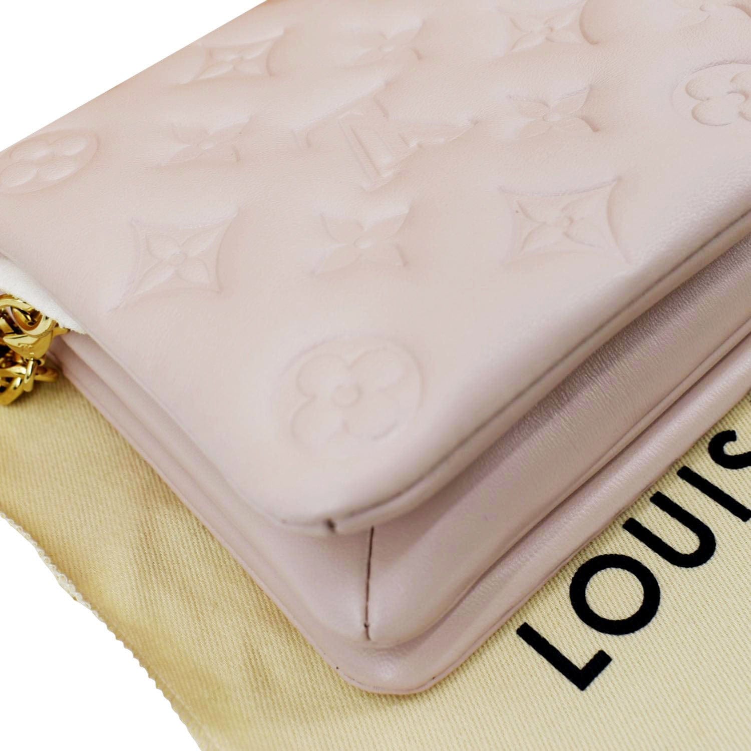 Coussin flap leather crossbody bag Louis Vuitton Pink in Leather
