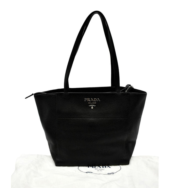 PRADA Leather Tote Bag Black