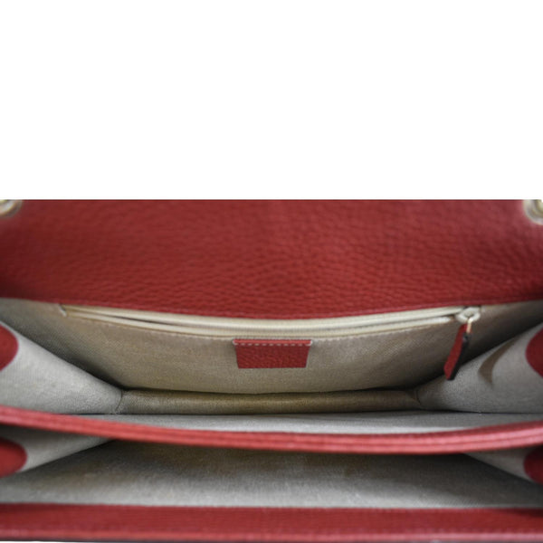 GUCCI Interlocking GG Calfskin Leather Crossbody Bag Red 510303