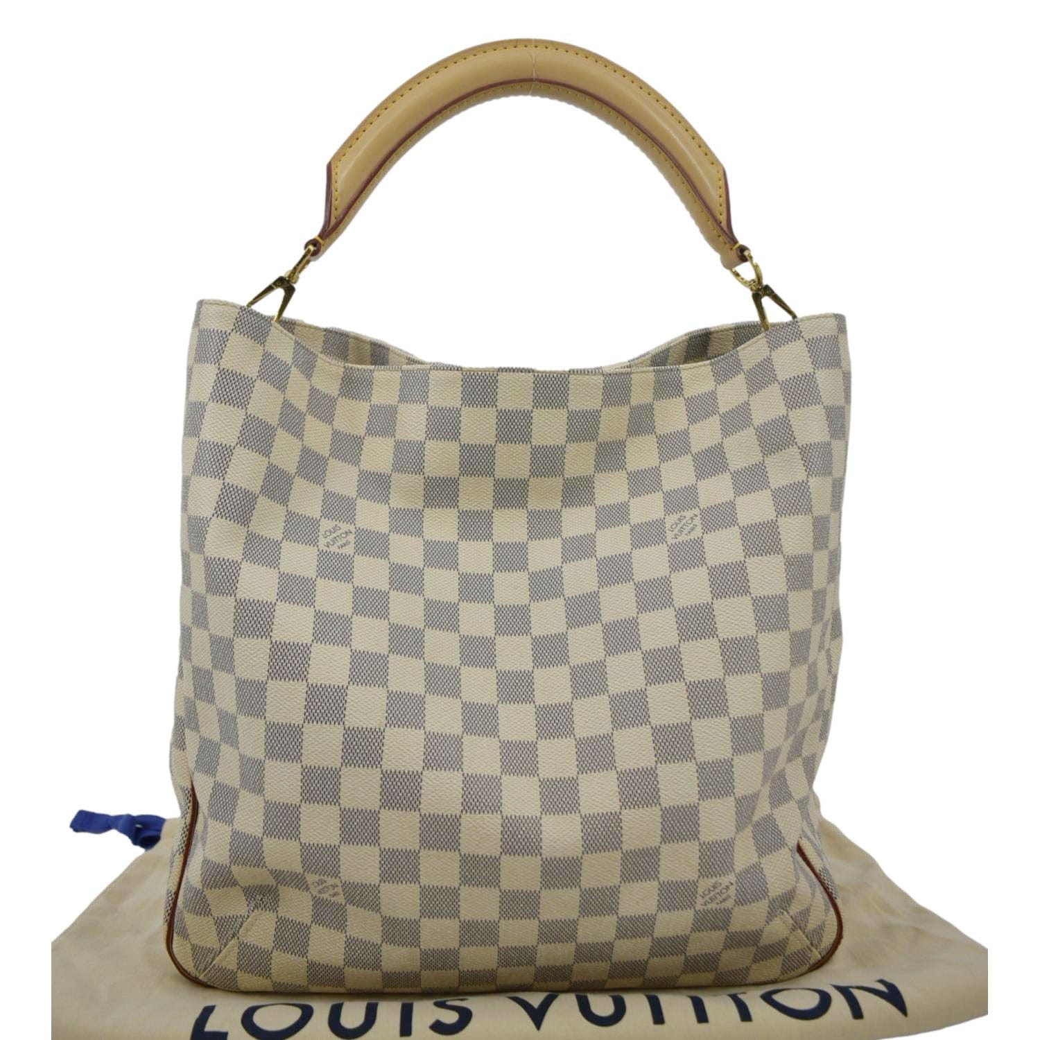 Louis Vuitton Soffi Damier Azur Satchel Shoulder Bag White