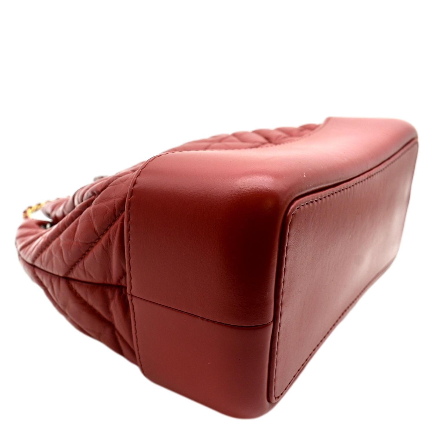 chanel chevron leather backpack CHANEL Gabrielle Chevron Aged Calfskin Leather Backpack Bag Red