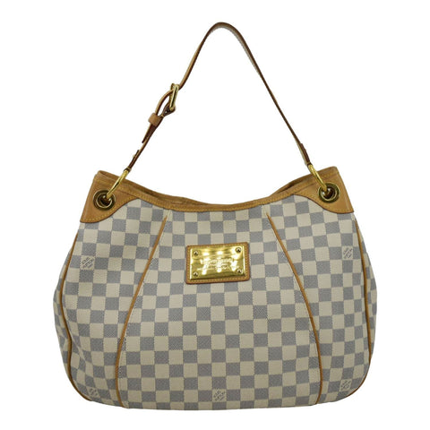 LOUIS VUITTON Galliera PM Damier Azur Shoulder Hobo Bag White