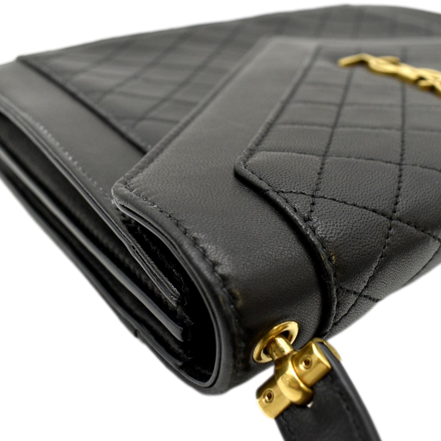 KC JAGGER QUILTED LEATHER ZIP AROUND WALLET - BLACK