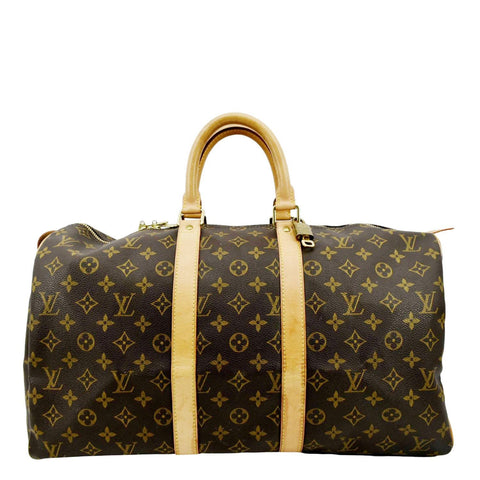 LOUIS VUITTON Keepall 45 Monogram Canvas Travel Bag Brown