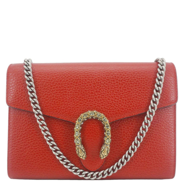 GUCCI Dionysus Mini Calfskin Leather Wallet on Chain Red 401231