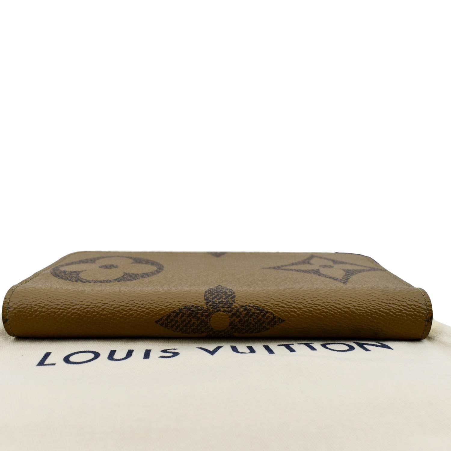 LOUIS VUITTON Monogram Reverse Canvas Card Holder Brown