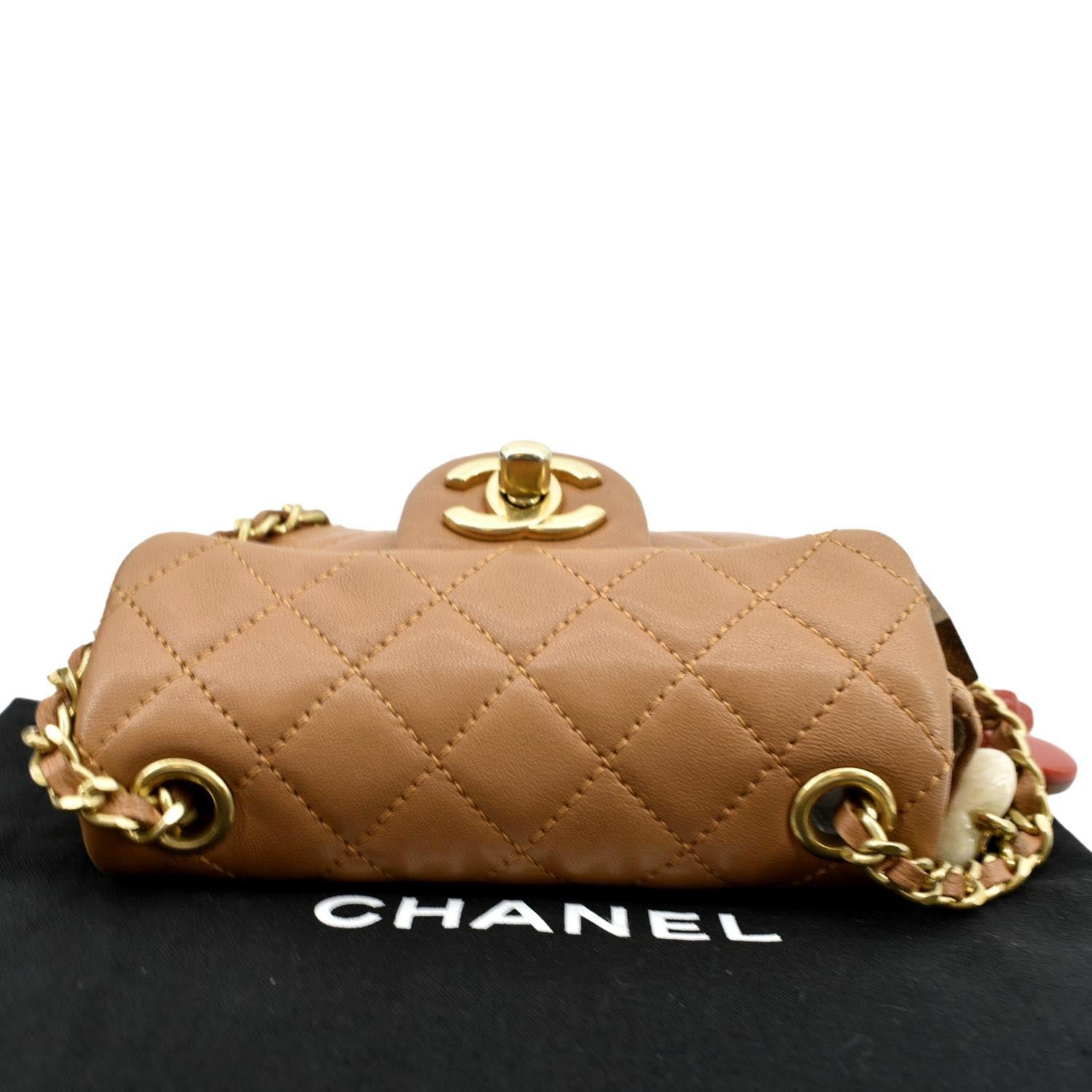 Chanel Marine Charms Mini Quilted Leather Crossbody Bag Dark Beige
