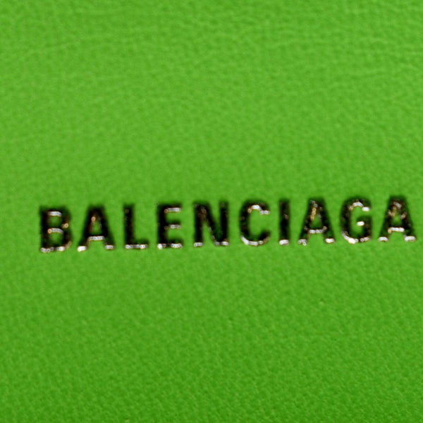 BALENCIAGA Small Hourglass Crocodile Embossed Top Handle Shoulder Bag Green