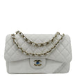 Chanel White Quilted Caviar Leather Jumbo Flap Shoulder Bag