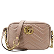 GUCCI GG Marmont Matelasse Mini Leather Crossbody Bag Dusty Pink 448065