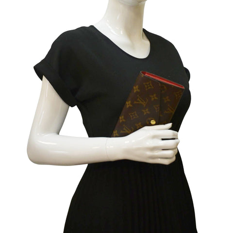 LOUIS VUITTON Sarah Monogram Canvas Wallet Cerise