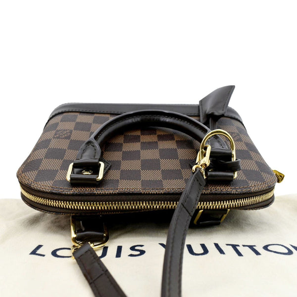 LOUIS VUITTON Alma BB Damier Ebene Satchel Crossbody Bag Brown