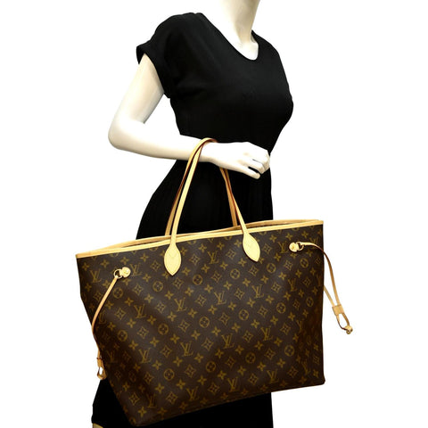 LOUIS VUITTON Neverfull GM Monogram Canvas Tote Bag Brown