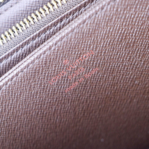 LOUIS VUITTON Clemence Damier Ebene Zippy Wallet Brown