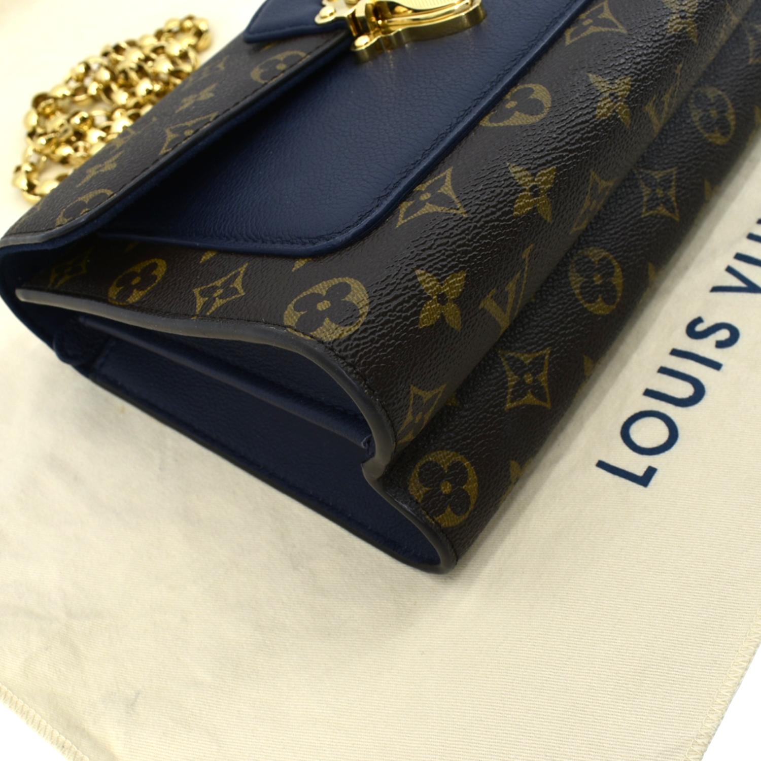 Louis Vuitton Victoire Bleu Marine Blue Monogram Canvas and Calfskin S -  MyDesignerly