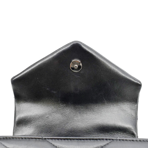 Yves Saint Laurent Toy Matelasse Leather Crossbody Bag in Black Color - Open
