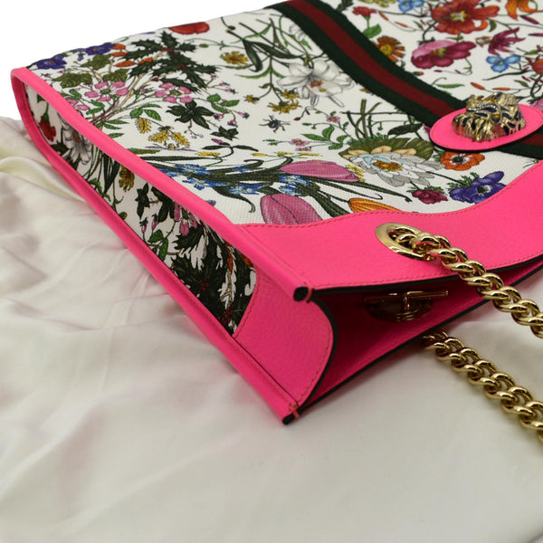GUCCI Floral Rajah Large Canvas Leather Tote Bag Multicolor 537219