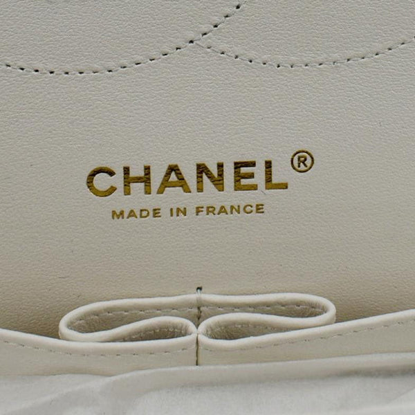 Chanel White Quilted Caviar Leather Jumbo Flap Shoulder Bag