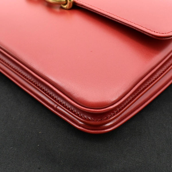 YVES SAINT LAURENT Le Maillon Smooth Leather Shoulder Bag Red
