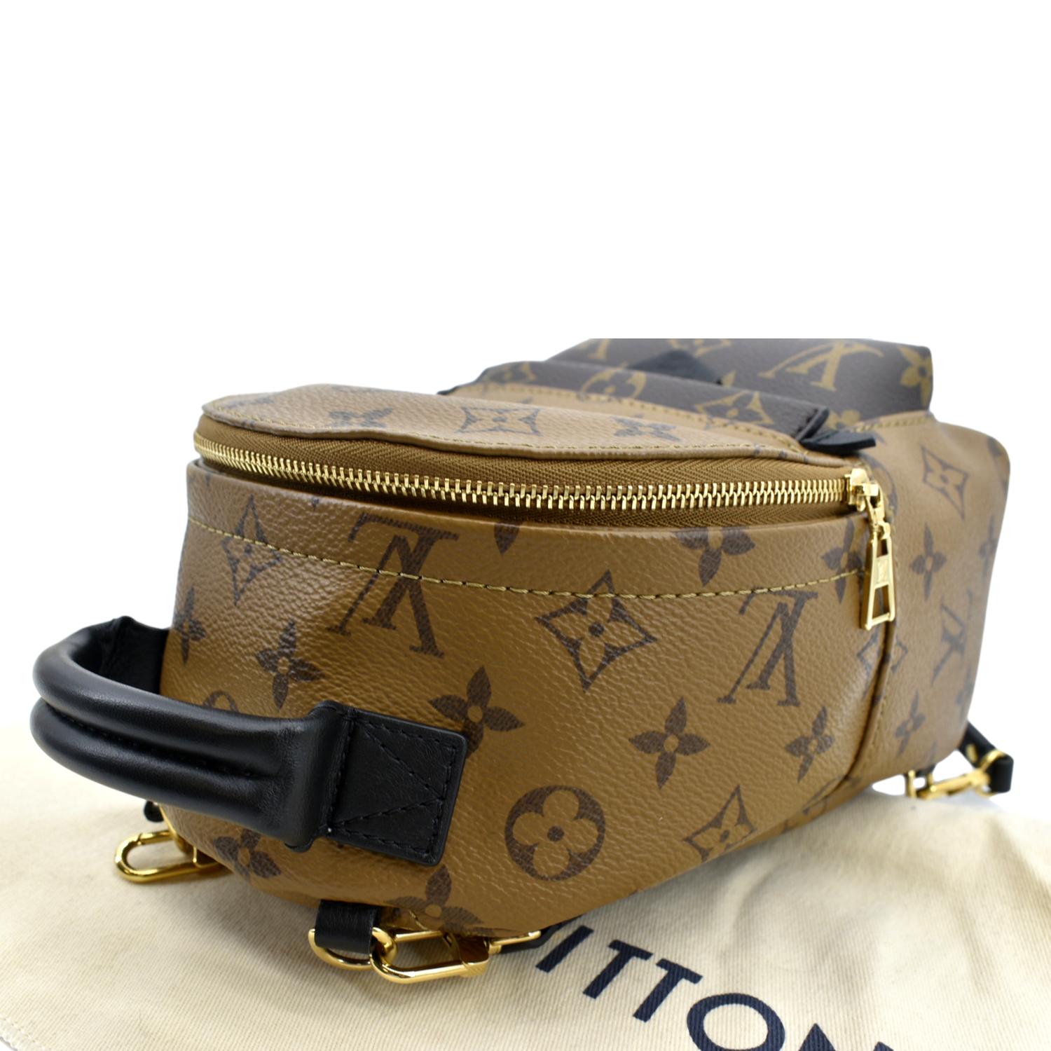 louis vuitton backpack that has snaps LOUIS VUITTON Palm Springs Mini Monogram Reverse Canvas Backpack Bag B