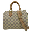 LOUIS VUITTON Speedy 25 Bandouliere Damier Azur Satchel Bag White