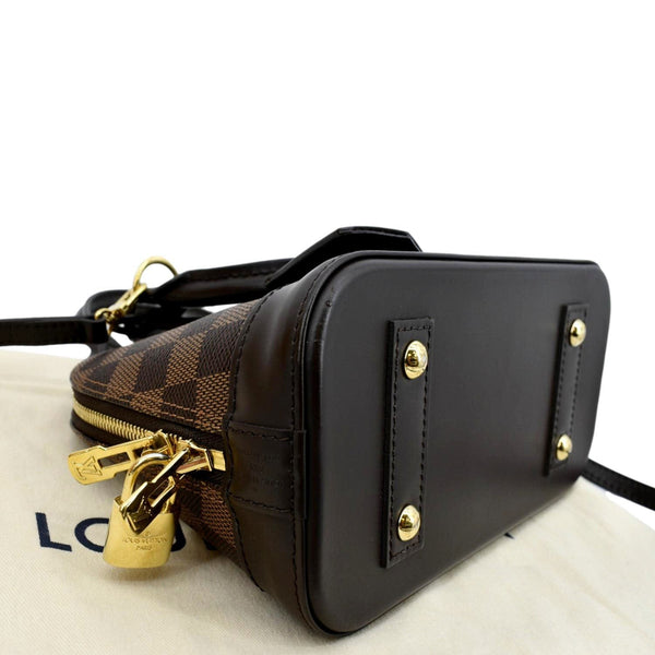 LOUIS VUITTON Alma BB Damier Ebene Satchel Crossbody Bag Brown