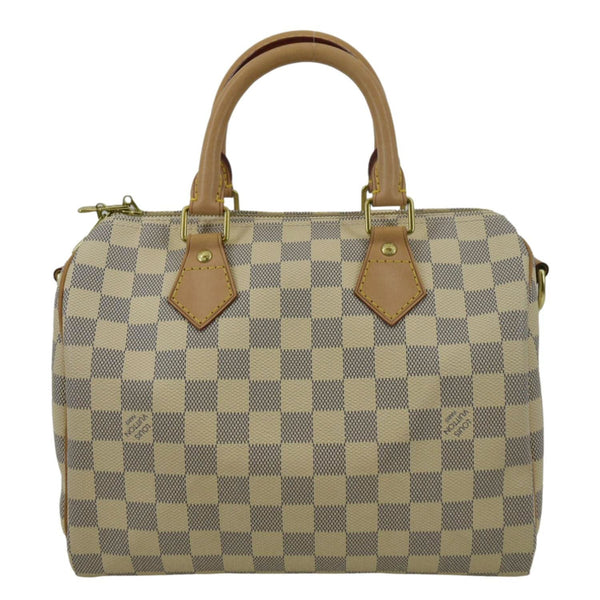 LOUIS VUITTON Speedy 25 Bandouliere Damier Azur Satchel Bag White