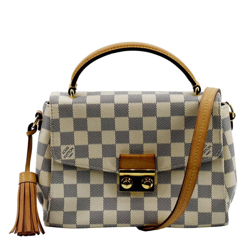LOUIS VUITTON Croisette Damier Azur Satchel Crossbody Bag White
